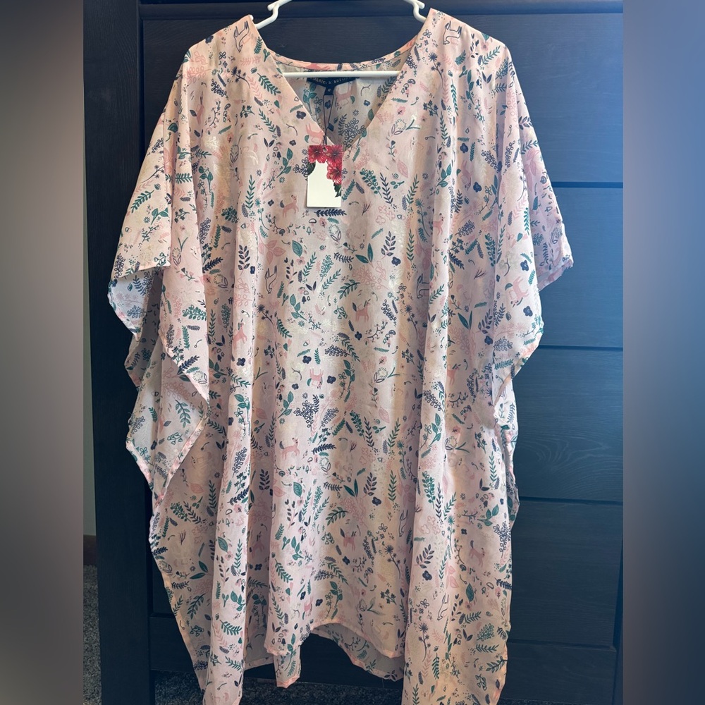 New America & Beyond Pink Unicorn Print Cover Up Kimono 🦄 🌴